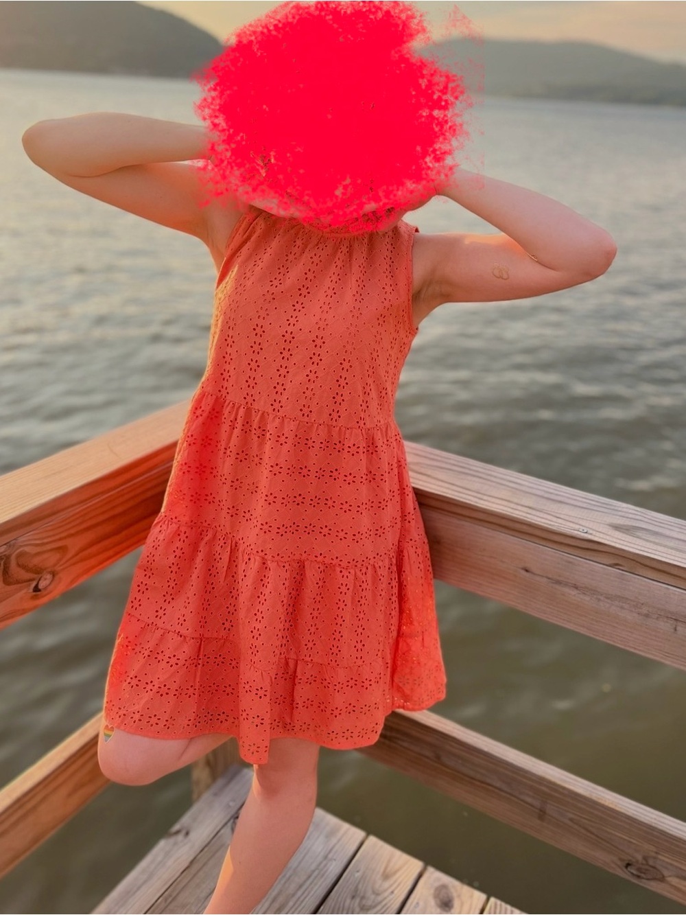 Orange Floral Lace Tiered Babydoll Dress from the Loft